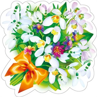Украшение на скотче "Букет подснежников с бантиком" 080.943 080.943
