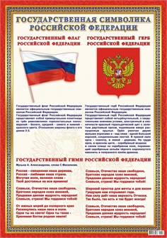 Плакат "Гимн, флаг, герб РФ" ПОК-058 ПОК-058