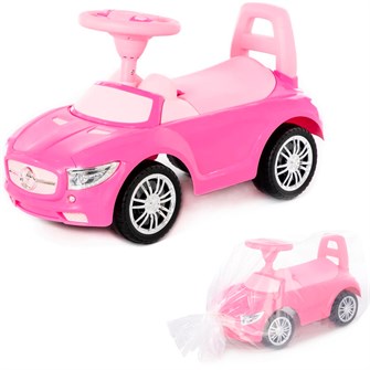 Каталка автомобиль SuperCar №1 со звуковым сигналом розовая 84477 П-Е /1/ 259-317