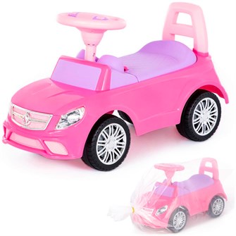 Каталка автомобиль SuperCar №3 со звуковым сигналом розовая 84491 П-Е /1/ 259-319