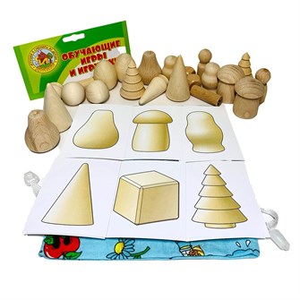 Деревянный Волшебный мешочек Ассорти Игра с карточками ДИ079 478-096