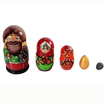 Деревянная матрешка Курочка Ряба 5 шт. Р-45/743 278-644
