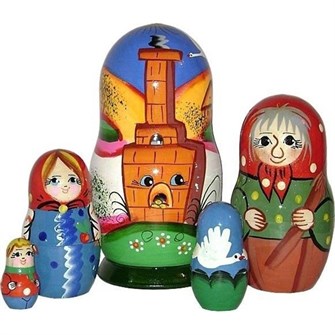 Деревянная матрешка Гуси-лебеди 5 шт. Р-45/741 280-553