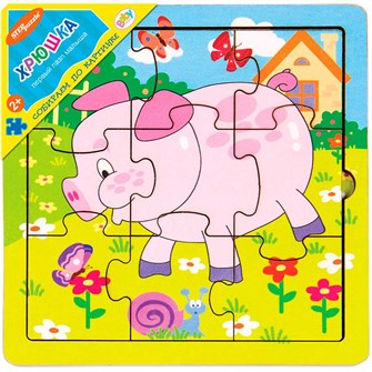 Деревянный Пазл Хрюшка собираем по картинке Baby Step 89051 478-873