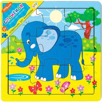 Деревянный Пазл Слонёнок собираем по картинке Baby Step 89048 478-872