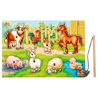 Деревянный пазл Чей малыш? Домашние животные магнитики ДИ310 378-505