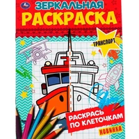 Раскраска 9785506067856 Транспорт.Зеркальная раскраска 986-182