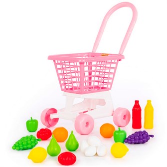 Тележка Supermarket № 1+ набор продуктов в сетке 68477П-Е /2/ 513-866