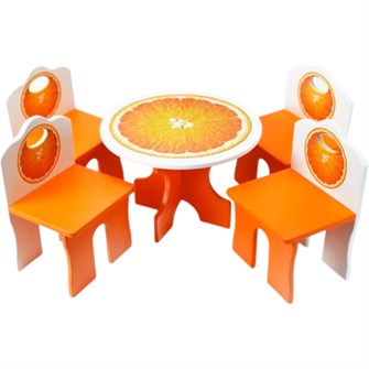 Набор деревянной кукольной мебели для столовой Апельсин ИО-518 216-063