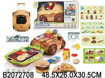 Игров. набор 2072708 Кухня в тележке с фастфудом в коробке 614-436