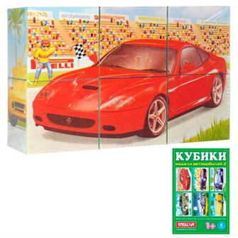 Кубики в картинках 6шт Модели автомобилей-2 00821 /32/ 118-059