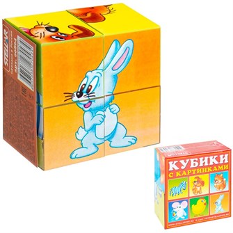 Кубики в картинках 4шт Хорошие знакомые 00804 /48/ 118-171