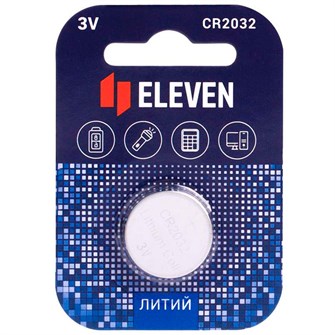 Батарейка Eleven CR2032 литиевая, BC1/ цена за 1 шт / 301760 430-139