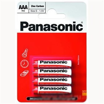 Элемент питания R03REL/4BPR/13319 Panasonic Zinc Carbon (4шт) R03/286 BL4  /цена за упак/ 131-490