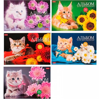 Альбом для рисования 16 л. А4 На мягких лапках 16А4В Hatber 895-391