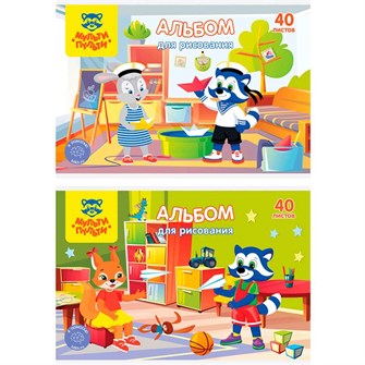 Альбом для рисования 40 л. А4 Мульти-пульти Приключения Енота А40_44400 992-052