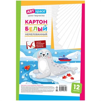 Картон белый 12 л. А4 Морской котик ArtSpace Нкн12б_28644 791-090