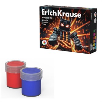 Гуашь 12 цв. ErichKrause Mine Block по 12 мл 65196 910-386