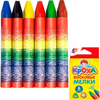 Мелки восковые 6 цв. Кроха 12С870-08 /ЛУЧ/ 392-832