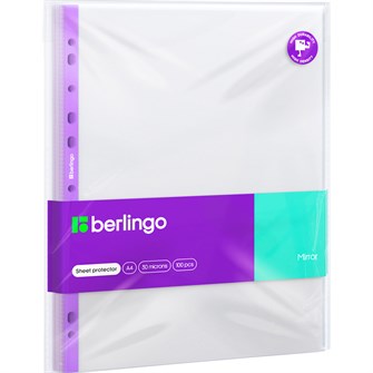 Папка-вкладыш с перфорацией Berlingo "Mirror", А4, 30мкм, глянцевая 369454 897-052
