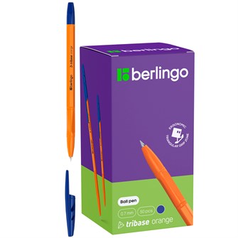 Ручка шариковая синяя 0,7мм Tribase Orange СВр_70910 Berlingo 894-340