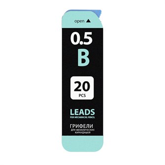 Грифели запасные 0,5 мм. B, Brauberg, 20 штук, Black Jack, 180449 909-250