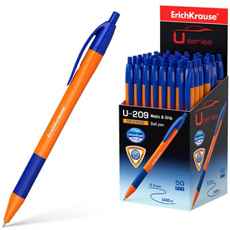 Ручка шариковая синяя U-209 Matic&amp;Grip Orange 1.0, Ultra Glide Technology 47593 /Erich Krause/ 889-856