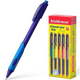 Ручка шариковая синяя ErgoLine® Kids Stick&amp;Grip Neon 0.7, Super Glide Technology 41539 /Erich Krause/ 889-853