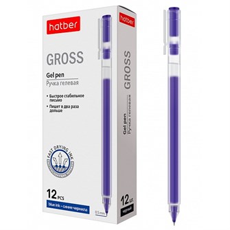 Ручка гелевая синяя Gross 0,5мм GP_064542 Hatber 990-323