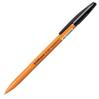 Ручка шариковая черная R-301 0,7 мм. ORANGE Stick 43195 /Erich Krause/ 691-043