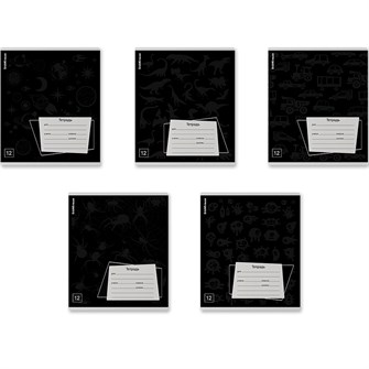 Тетрадь 12 л. линейка ErichKrause Black Pattern 60535 889-603