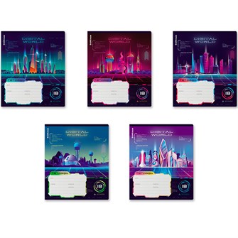 Тетрадь 18 л. линейка ErichKrause Digital World 60555 889-827