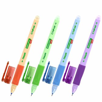 Ручка синяя стираемая гелевая с грипом BRAUBERG KIDS RESTART COLOR  линия 0,35мм, 144097 889-264