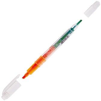Текстовыделитель оранжевый/зеленый двухсторонний Crown "Multi Hi-Lighter Twin" 3/2мм H2-1000 891-114