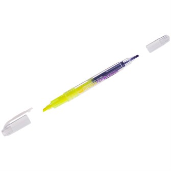 Текстовыделитель желтый/фиолетовый двухсторонний Crown "Multi Hi-Lighter Twin" 3/2мм H2-1000 891-113