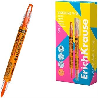 Двухсторонний текстмаркер оранжевый Visioline V-16 Zoom Neon 60823 /Erich Krause/ 894-811
