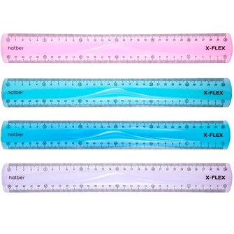 Линейка пласт. гибкая 30см X-Flex цветная-Ассорти- RL_067321 Hatber. 893-450