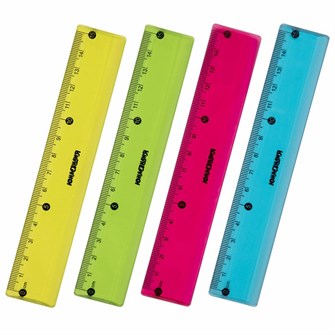 Линейка 15 см пластик "Color" тонированная 210752 Юнландия 991-087