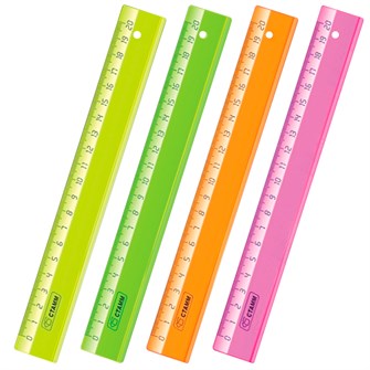 Линейка 20см Стамм "Neon Crystal", пластиковая, ассорти ЛН12 083877 891-230