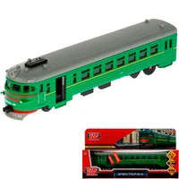 Модель COMTRAIN-19SL-GN ЭЛЕКТРИЧКА длина 19 см, двери, инерц, зеленый Технопарк в коробке 438-791