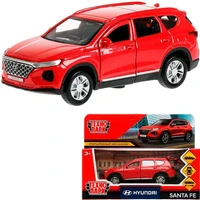 Модель SANTAFE2-12-RD HYUNDAI SANTAFE длина 12 см, двери, багаж, инер, красный Технопарк в коробке /72/ 438-774