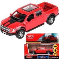 Модель F150RAP-12-RD FORD F150 RAPTOR 12 см, двери, багаж, инерц, красный Технопарк в коробке 438-417