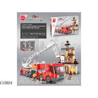 Конструктор 12024 QMAN Пожарная машина в коробке 624-884