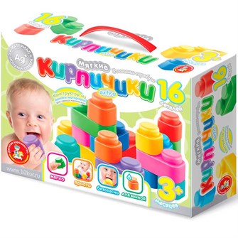 Конструктор Мягкие кирпичики extra.16 дет. с ионами серебра 04061 525-815