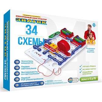 Электронный конструктор ЗНАТОК 34 схемы ZP-70819 623-526
