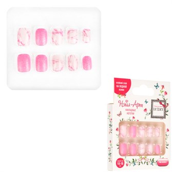 Ногти накладные Lukky Нэйл-Арт Pink Marble 10 наклад.ногтей на клеевой основе,10-16 лет Т26626 696-300