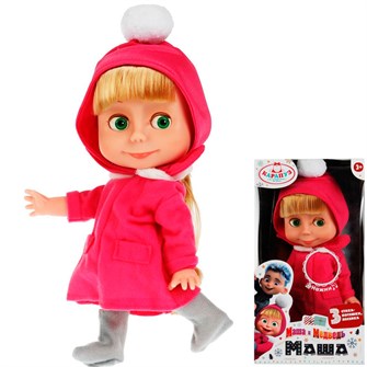 Кукла Карапуз 83033-C Маша 25 см, озвуч, зимняя одежда м/ф Маша и Медведь /18/ 907-084