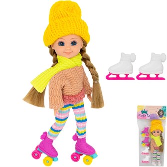 Кукла малышка Miss Kapriz FCJ0931624 Маленькая модница на коньках и роликах в пакете оптом 907-584