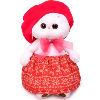 Ли-Ли Кошечка в берете и юбке с оленями LK27-091 145-667