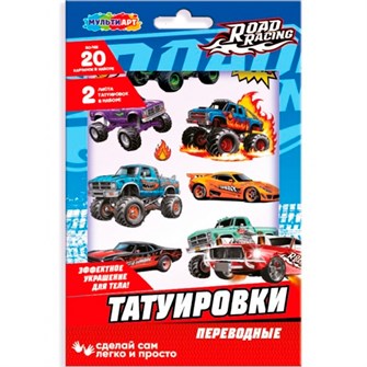 Набор для творчества Тату в конверте, 2 листа супер кары  Мульти арт TATTOO-123948 993-801